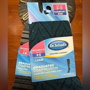 Dr. Scholl's Black and Teal Graduated Compression Socks